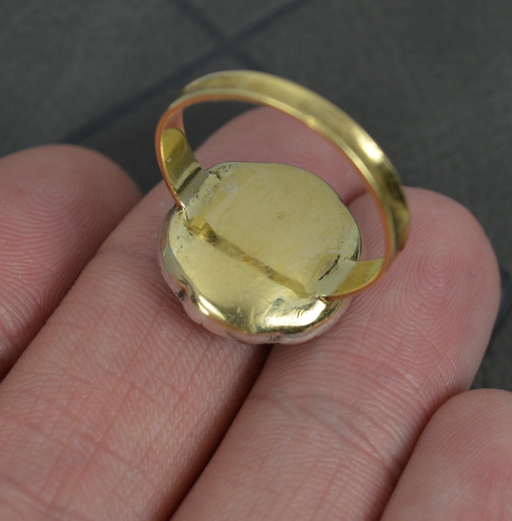 Seltener georgianischer Cluster-Ring aus 18 Karat Gold mit Foiled Back-Diamant im Altschliff 1