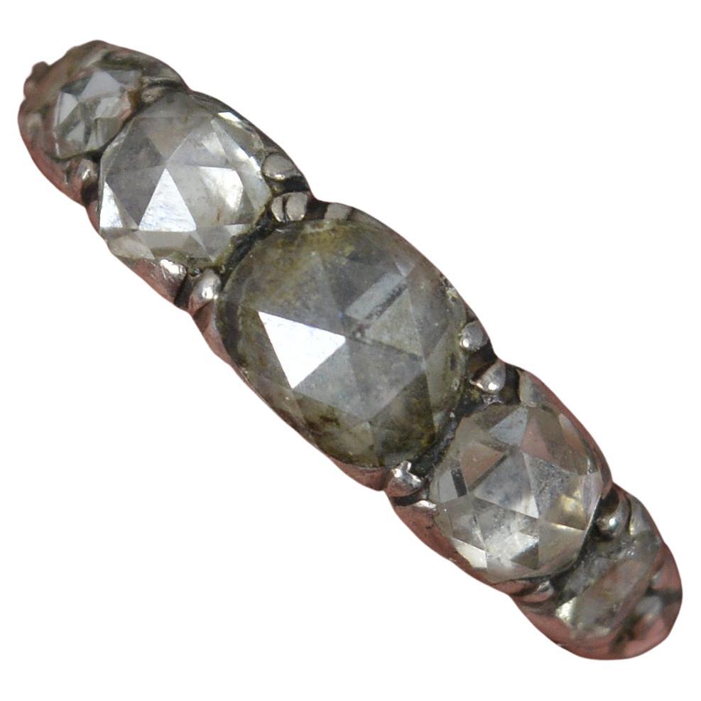 Sehr seltener georgianischer Diamant im Rosenschliff mit Foiled Back und 15 Karat Goldstack-Ring
