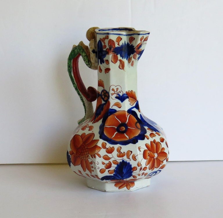Very rare Georgian Mason's Ironstone Jug or Pitcher, Flowers and Wheels ...
