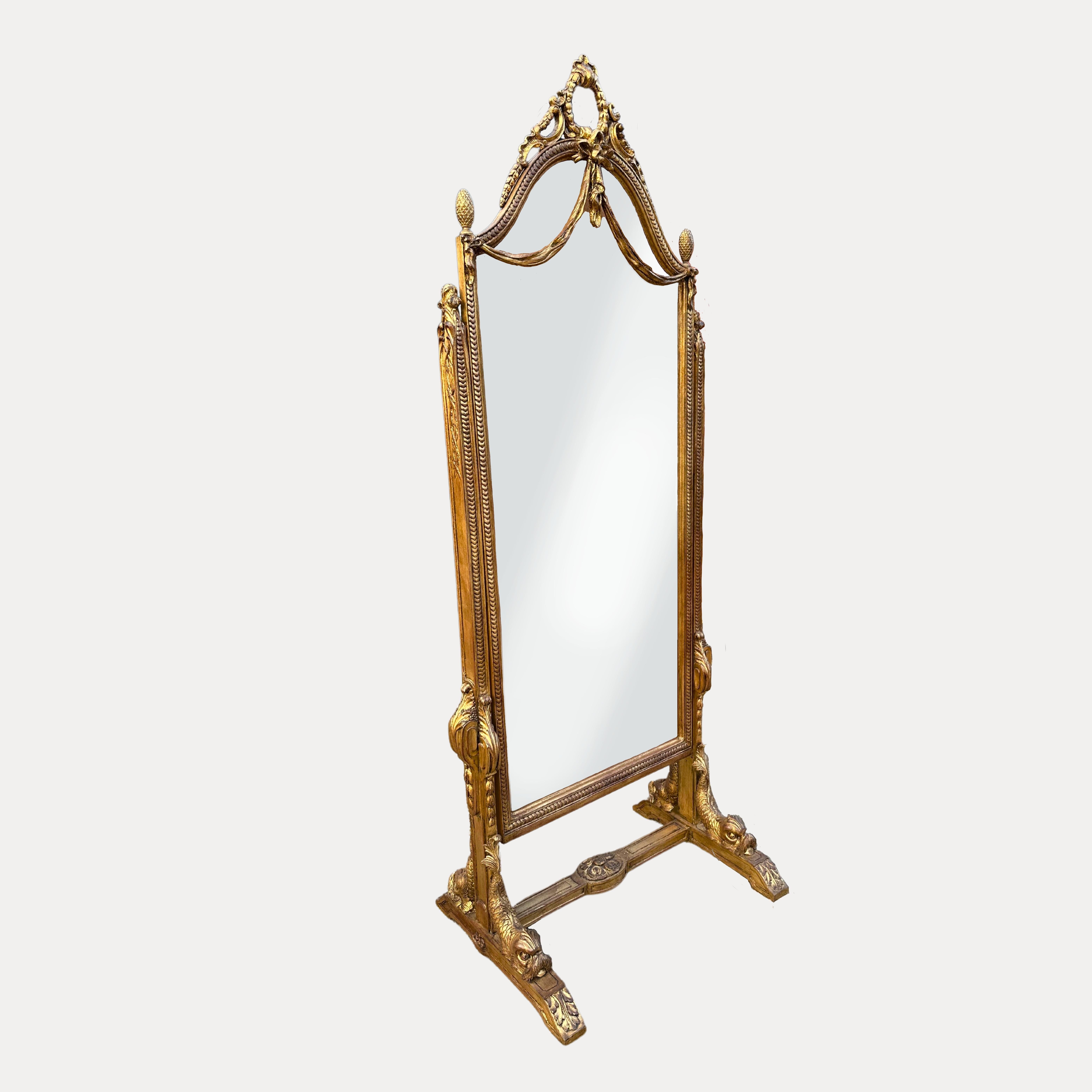Inconnu Très rare miroir doré dans le style de Napoléon 111 en vente