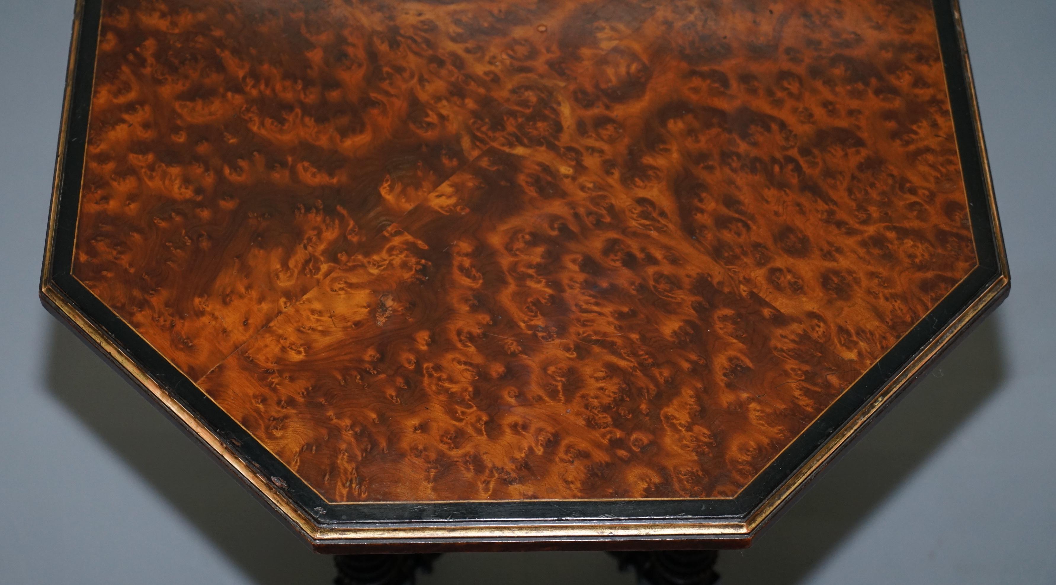 Mid-19th Century Very Rare Gillow & Co 1852-1857 Aesthetic Movement Amboyna Ebonised Side Table