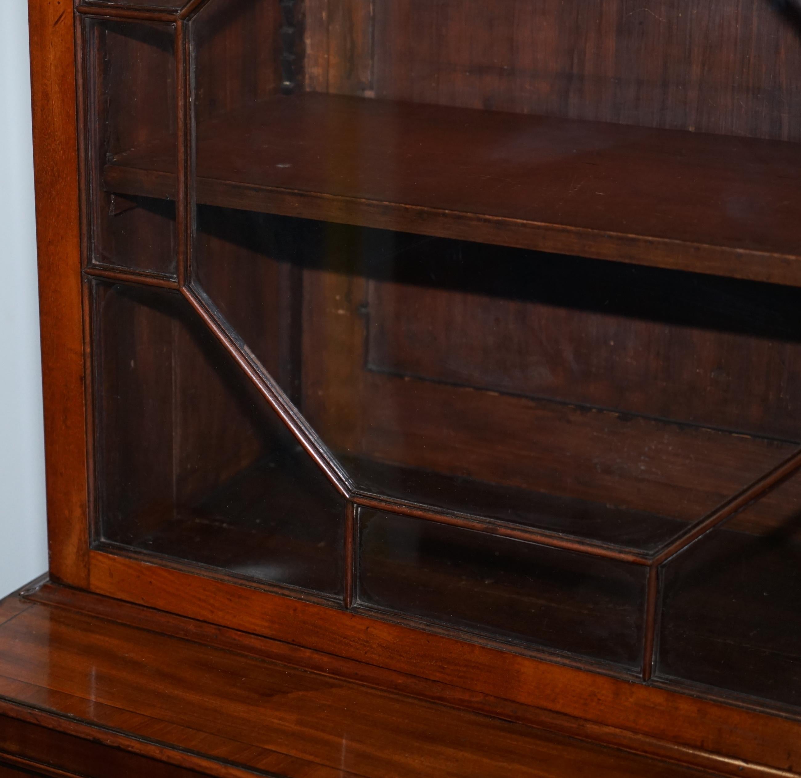 Very Rare Gillows Astral Glazed Mahogany Bookcase Cabinet Original Paper Labels 5