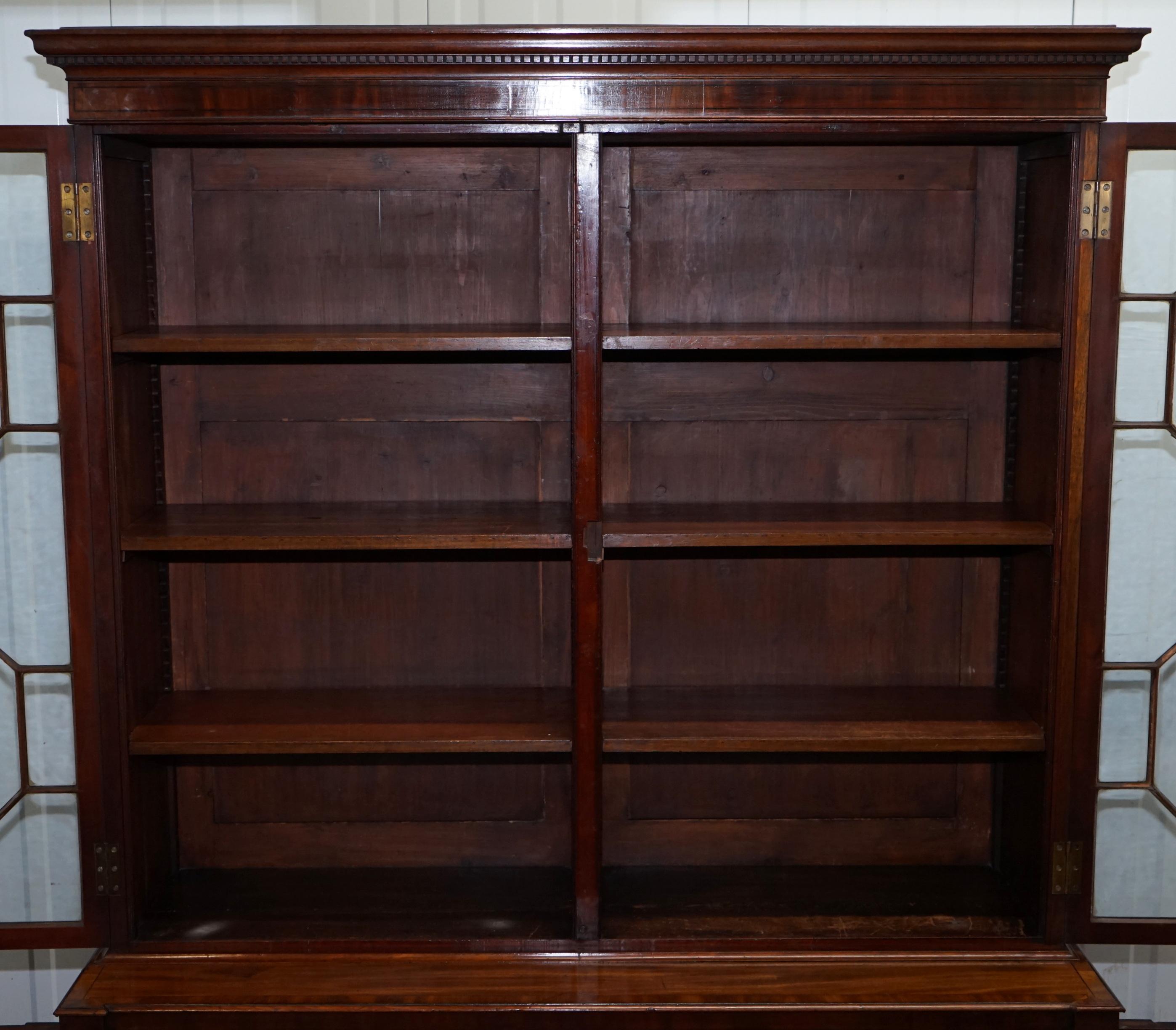 Very Rare Gillows Astral Glazed Mahogany Bookcase Cabinet Original Paper Labels 9