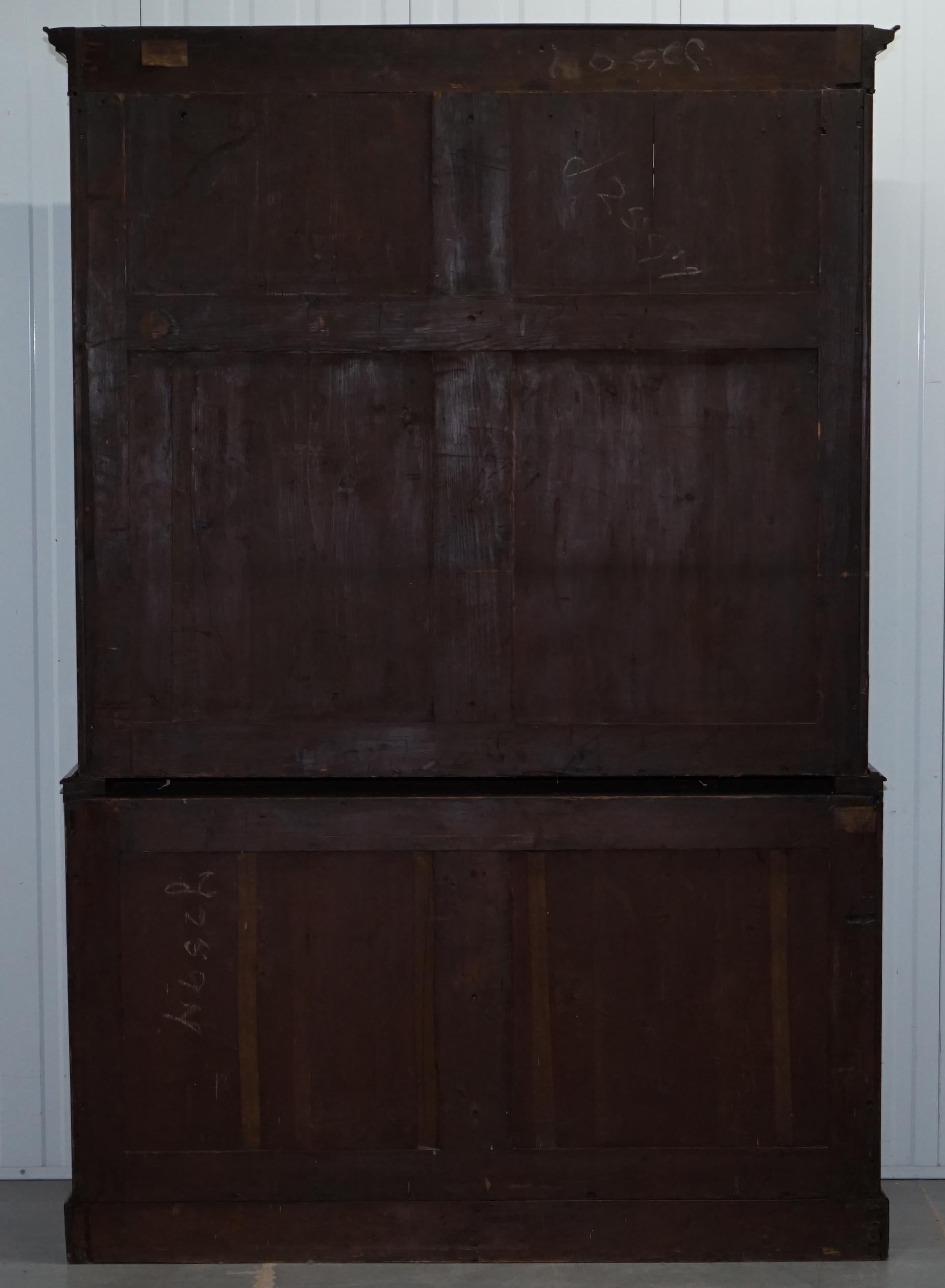 Very Rare Gillows Astral Glazed Mahogany Bookcase Cabinet Original Paper Labels 13