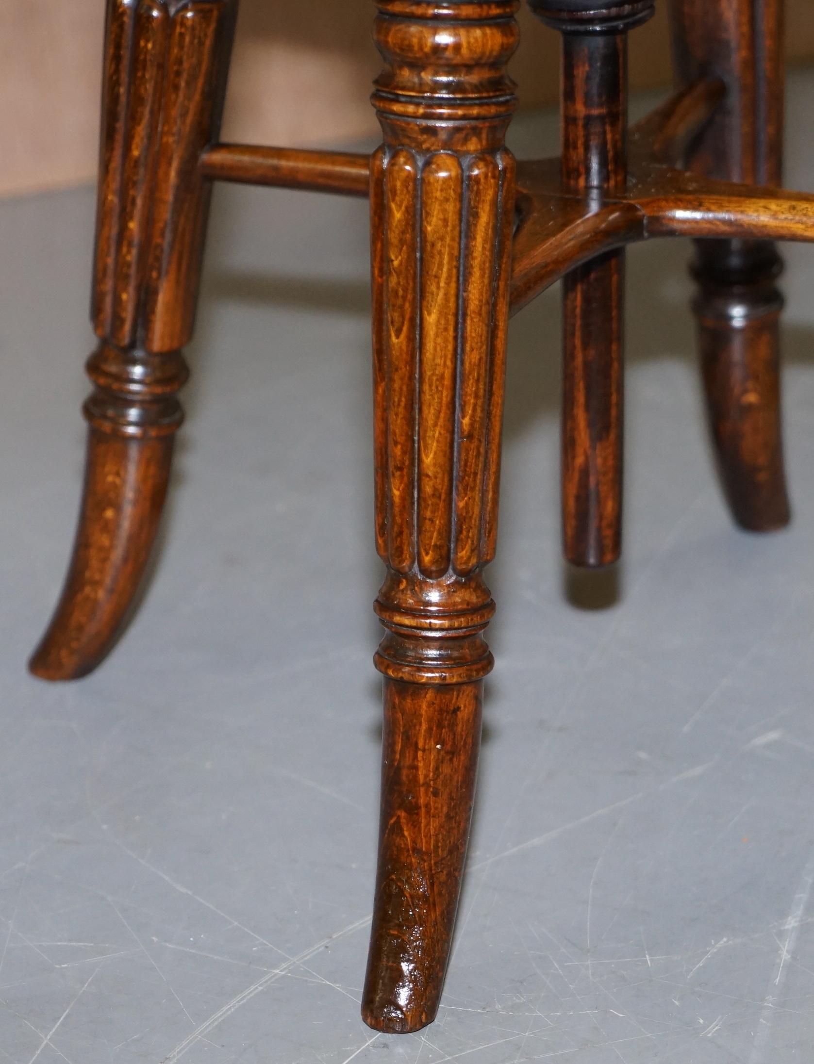 Very Rare Gillows of Lancaster Regency Hardwood Harpist Height Adjustable Chair For Sale 3
