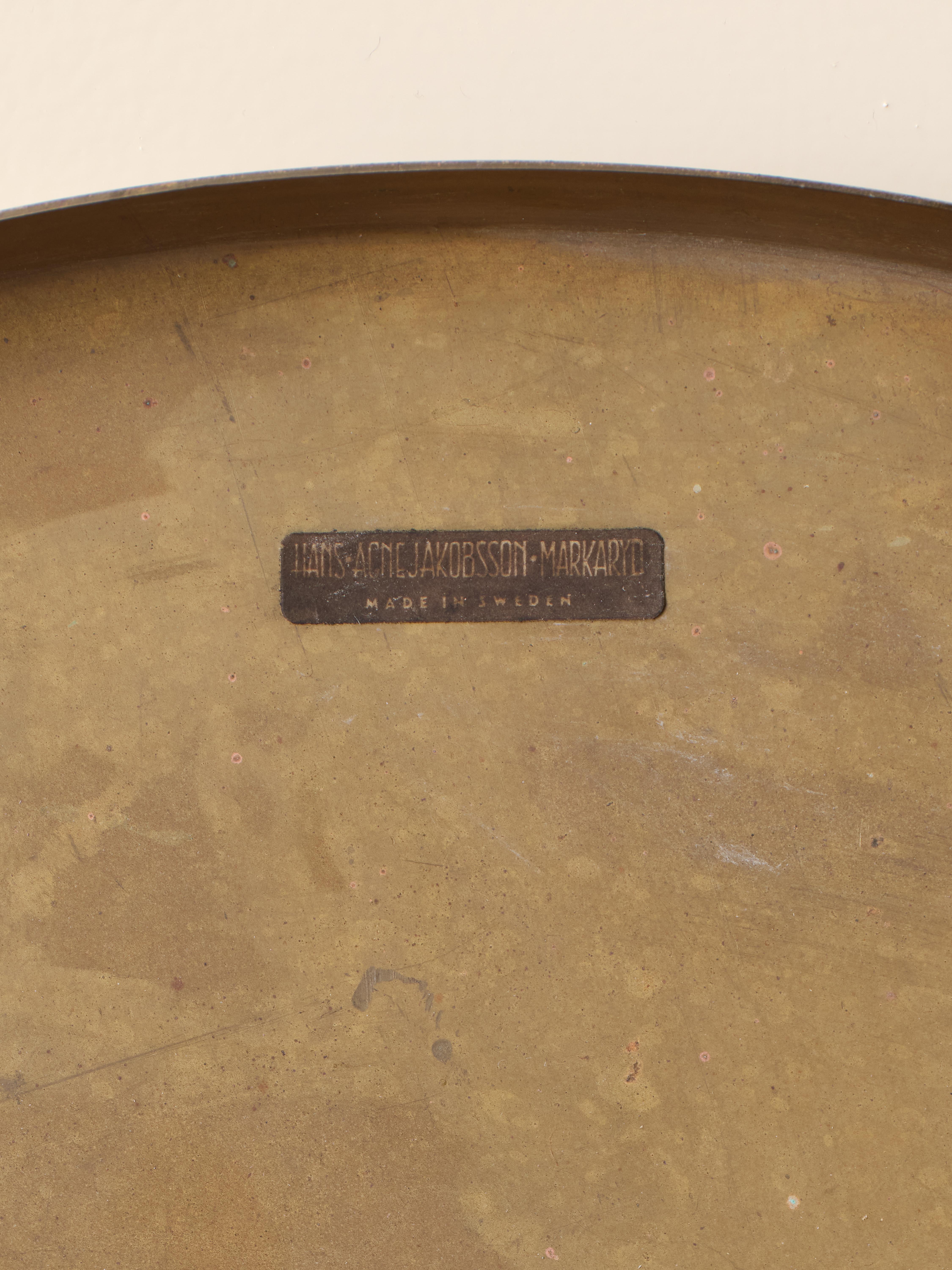 Laiton Très rare pendentif en verre et laiton par Hans-Agne Jakobsson, Suède, années 1950 en vente