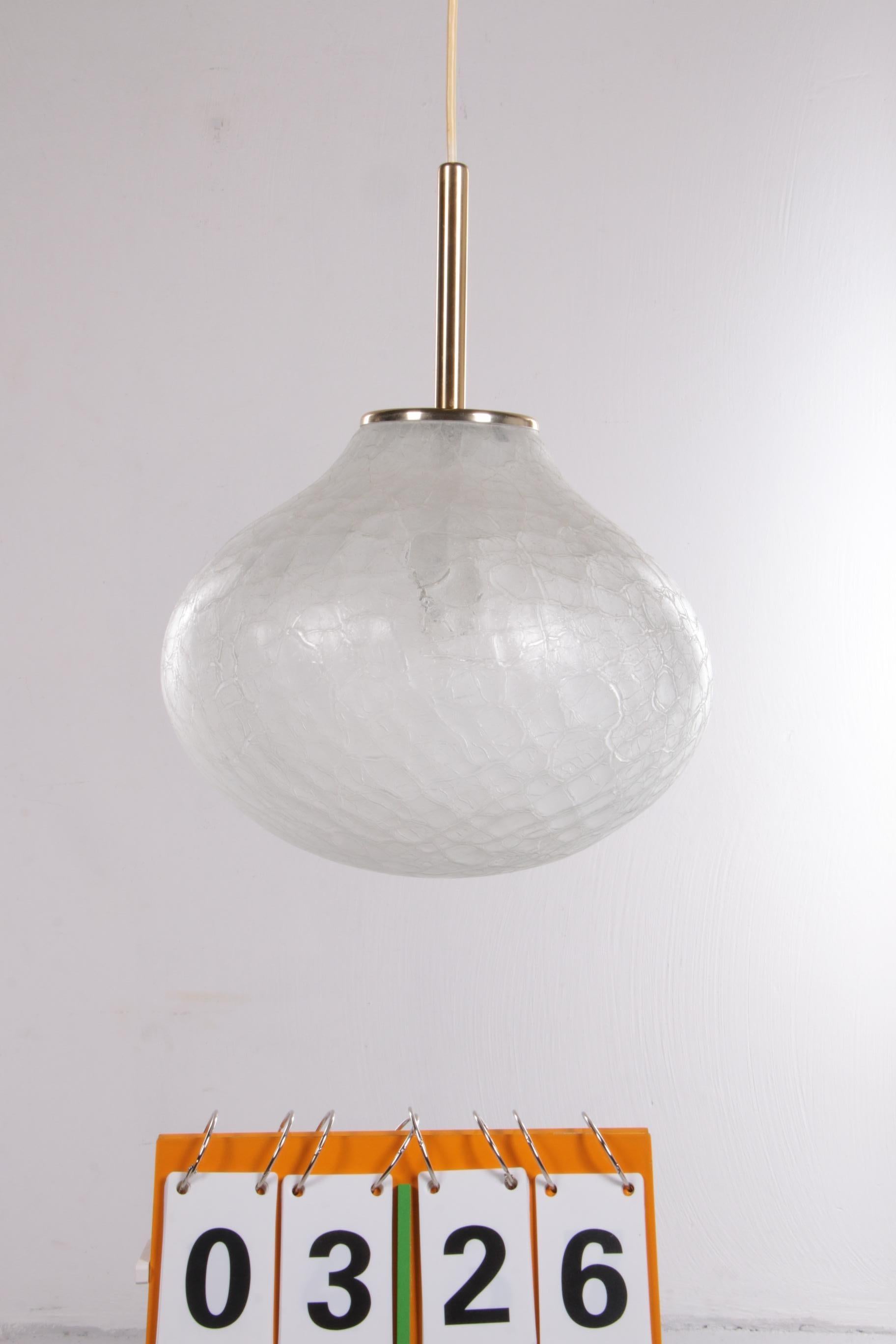 Mid-Century Modern Very Rare Glass Hanging Lamp by Doria Leuchten, 1960, Germany For Sale