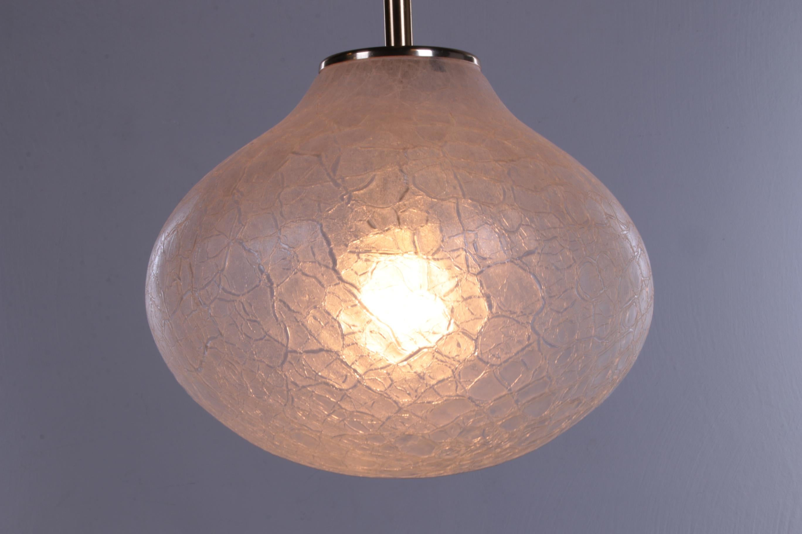 Mid-20th Century Very Rare Glass Hanging Lamp by Doria Leuchten, 1960, Germany For Sale