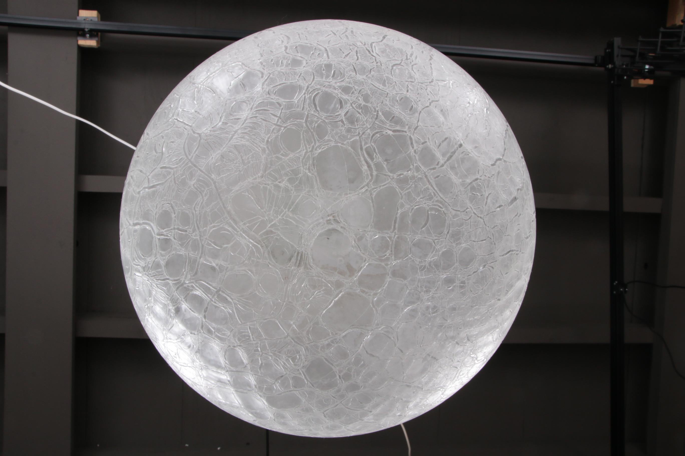 Very Rare Glass Hanging Lamp by Doria Leuchten, 1960, Germany For Sale 3