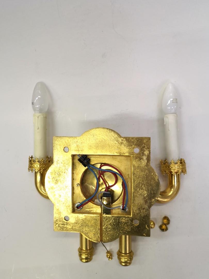 Very Rare Gold-Plated and Enameled Wall Lights, by Jozsef Engelsz Artist For Sale 6