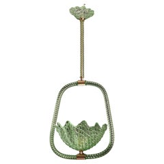 Very Rare Green Art Deco Barovier e Toso Chandelier, 1940