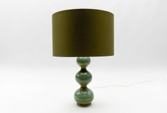 Very Rare Green Ceramic Table Lamp Base from Kaiser Leuchten, Germany 1960s