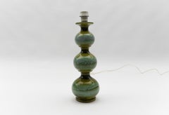 Very Rare Green Ceramic Table Lamp Base from Kaiser Leuchten, Germany 1960s -