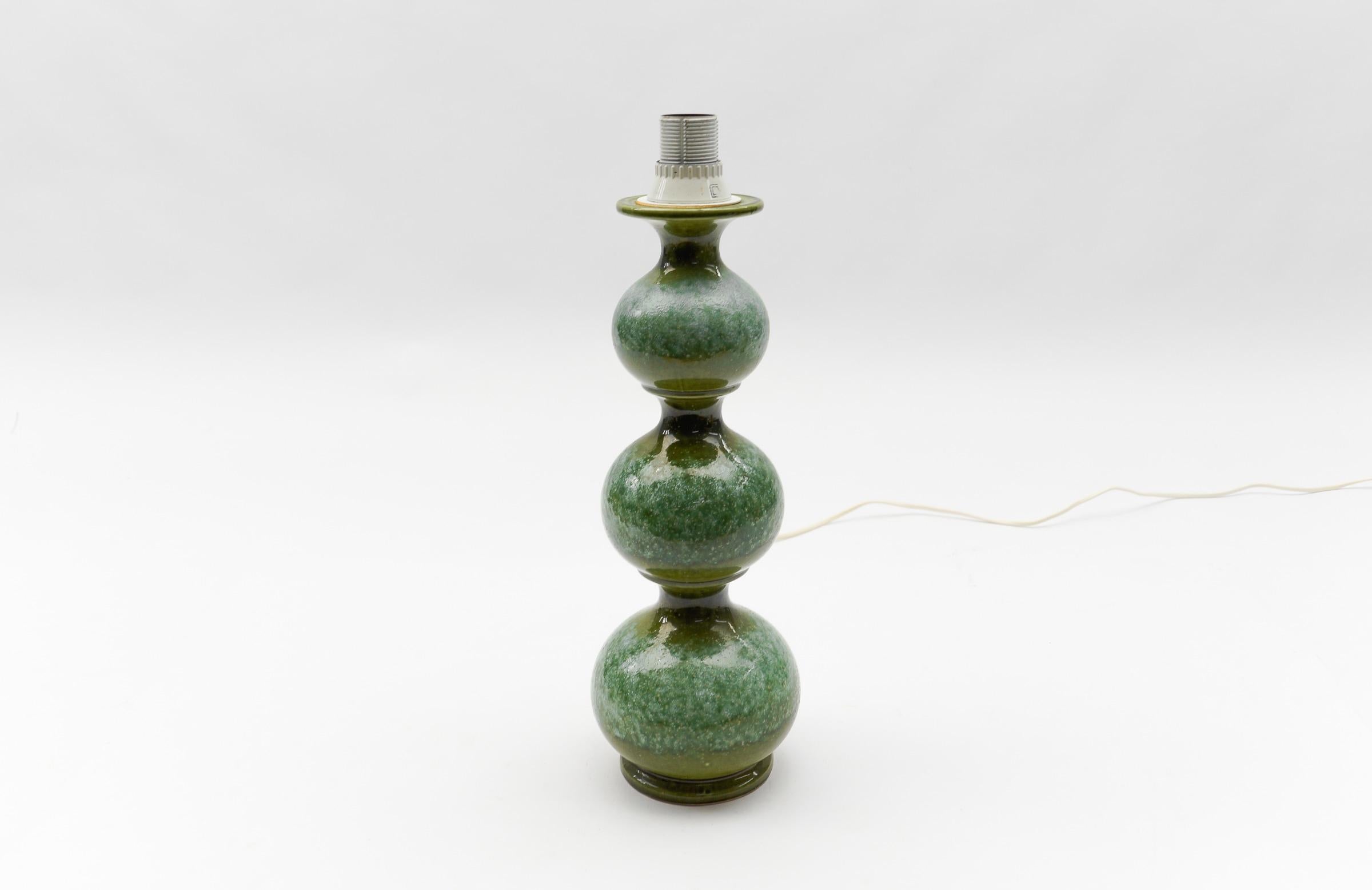 Very Rare Green Ceramic Table Lamp Base from Kaiser Leuchten, Germany 1960s For Sale 3