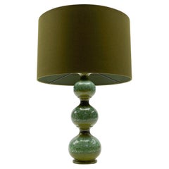 Rarissima base per lampada da tavolo in ceramica verde di Kaiser Leuchten, Germania anni '60