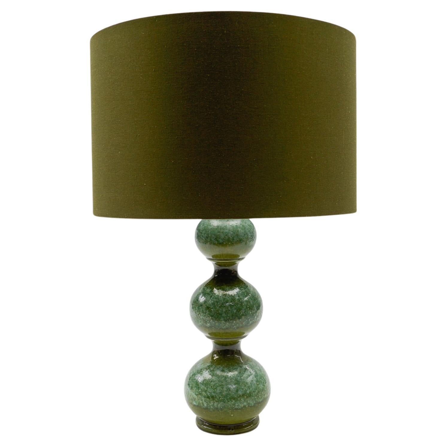 Very Rare Green Ceramic Table Lamp Base from Kaiser Leuchten, Germany 1960s -