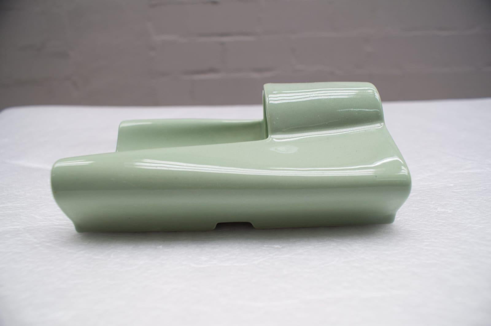 Mid-20th Century Very Rare Green Wilhelm Wagenfeld Wall Light for Lindner Leuchten Model No. 6454 For Sale