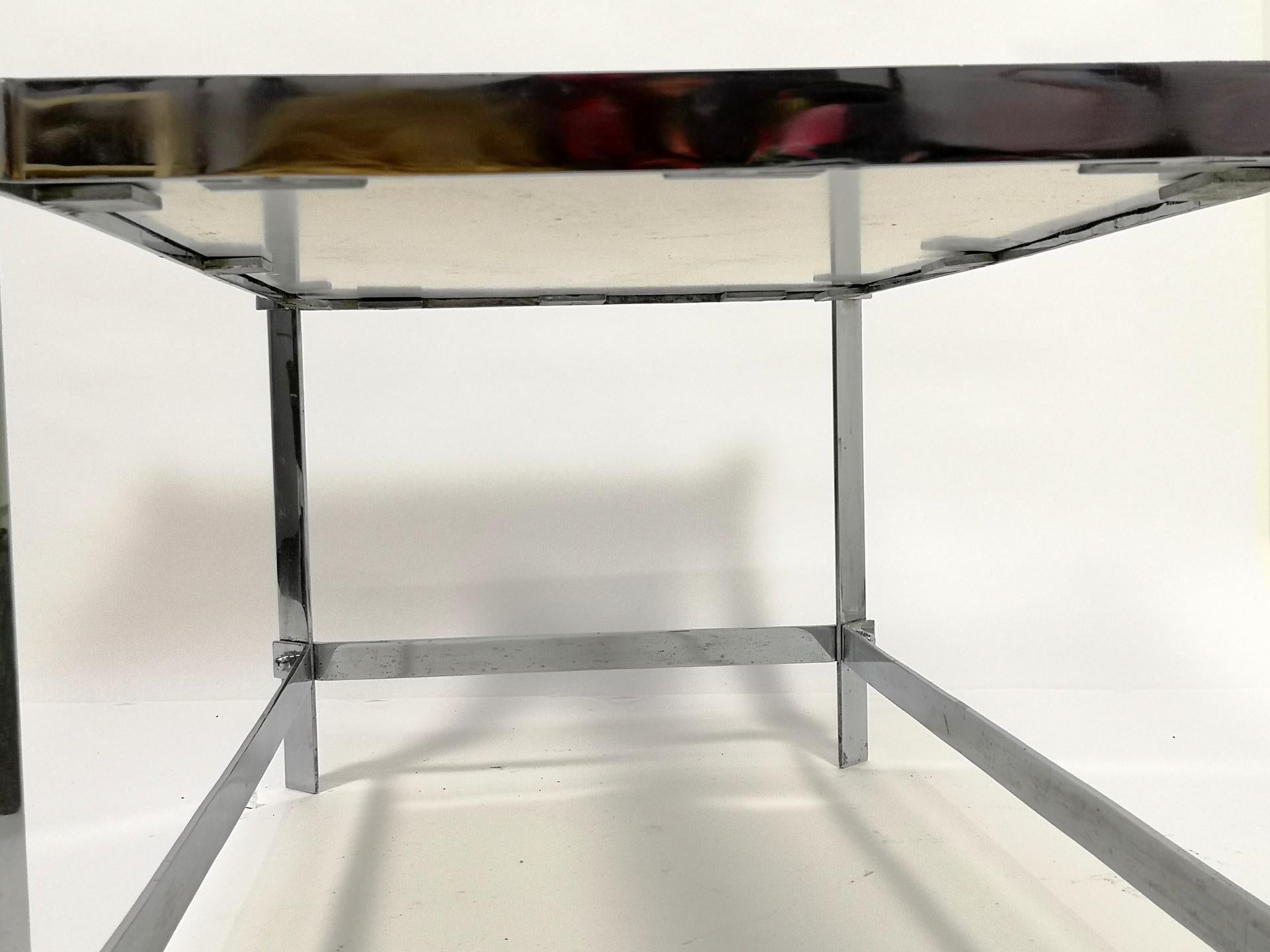 Very Rare Hand Made Chrome Plated Steel Coffee Table, 1960's For Sale 7
