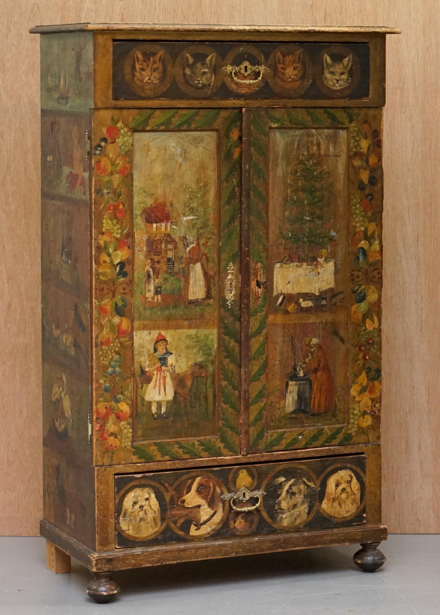 We are delighted to offer for sale this very rare and highly collectable hand painted Austrian circa 1820 linen closest

Originally designed as a children’s linen closest for no doubt a very wealthy and important family. This is one of the most
