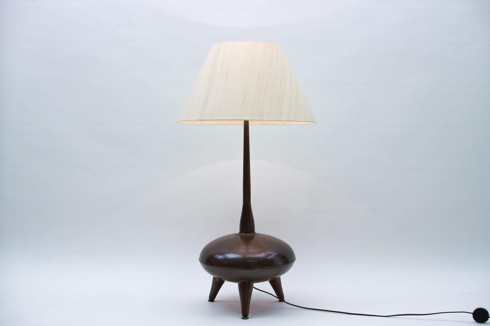 Never seen an identical lamp, probably unique. Handmade in South Africa. 
Marked.

Executed in copper sheet, each lamp comes with 1 x E27 Edison screw fit bulb holder, is wired and in working condition. It runs both on 110/230 Volt.
   