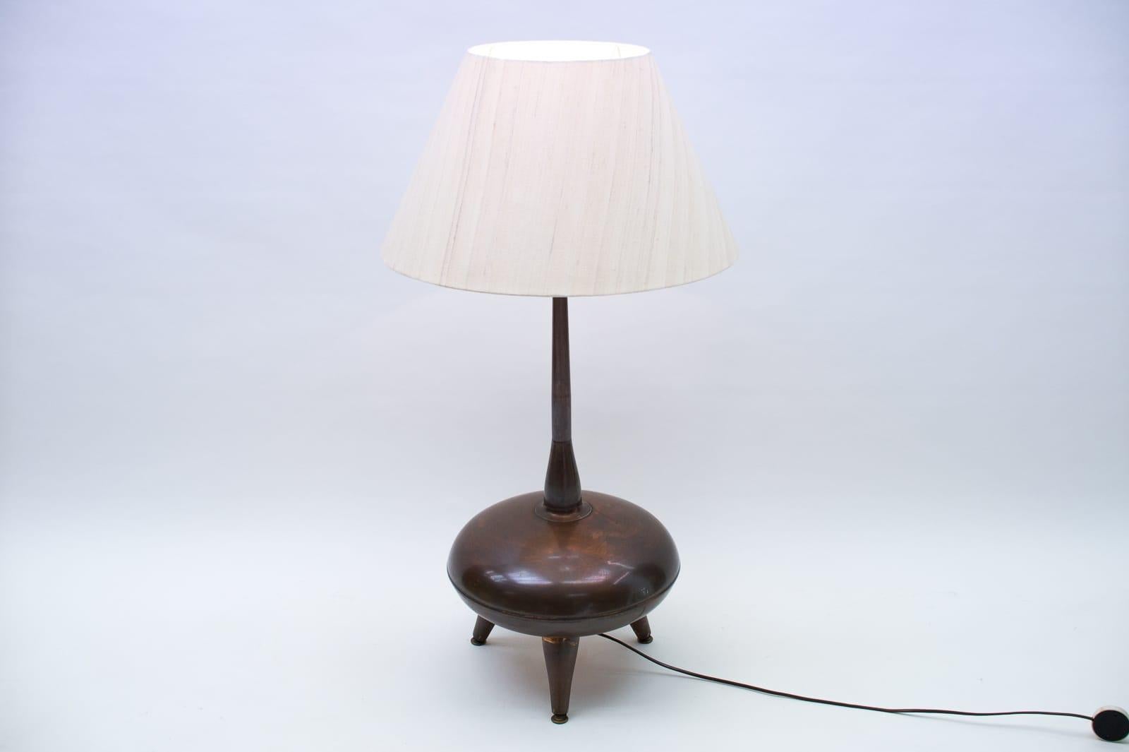 South African Very Rare Handmade Copper Floor Lamp from R.S.A., South Africa, 1970s For Sale