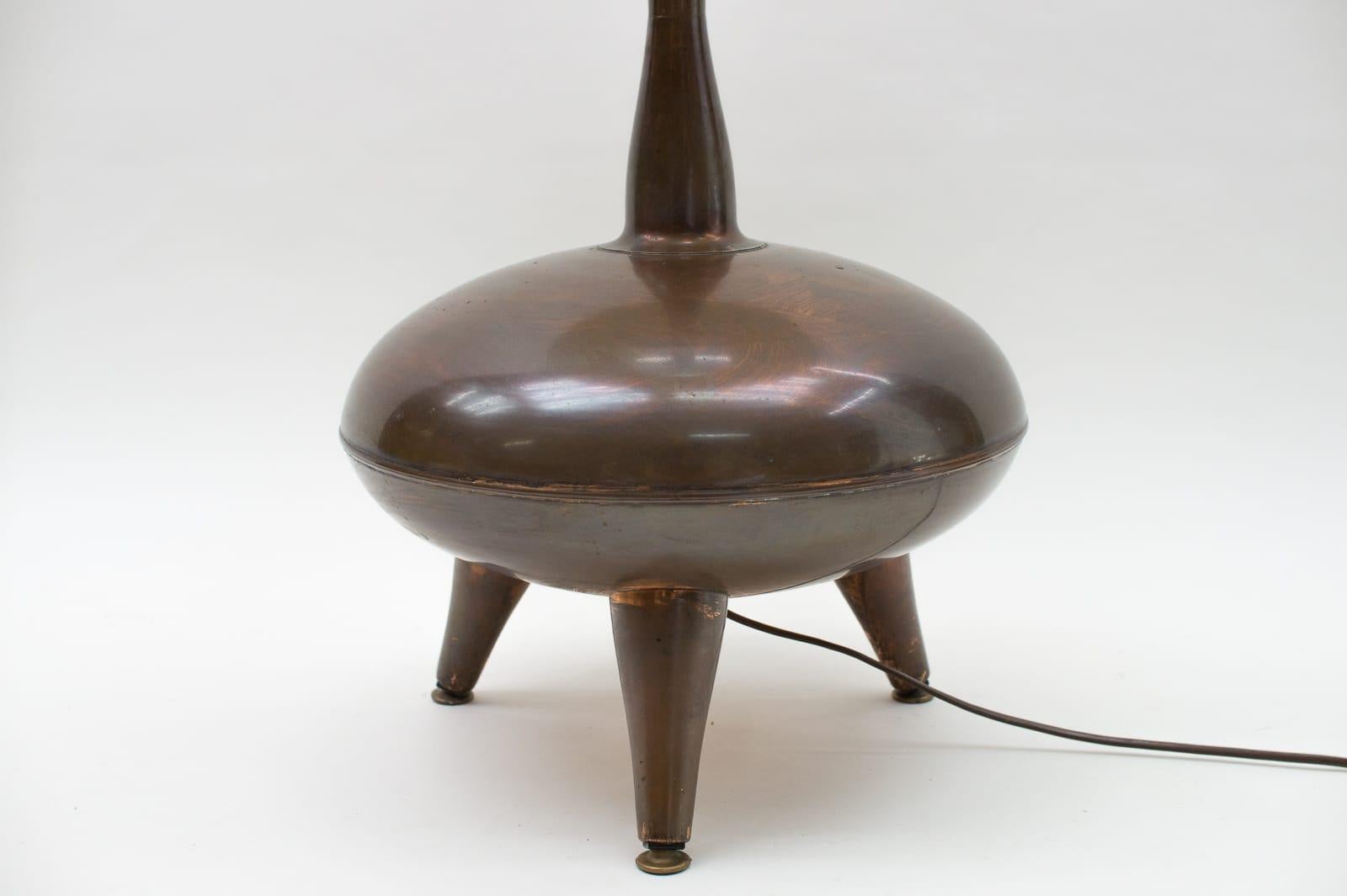 Very Rare Handmade Copper Floor Lamp from R.S.A., South Africa, 1970s For Sale 1