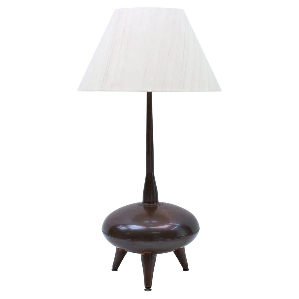 Very Rare Handmade Copper Floor Lamp from R.S.A., South Africa, 1970s For Sale