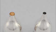 Silver Salt and pepper by Hans Hansen Denmark 1967 dated and Signed