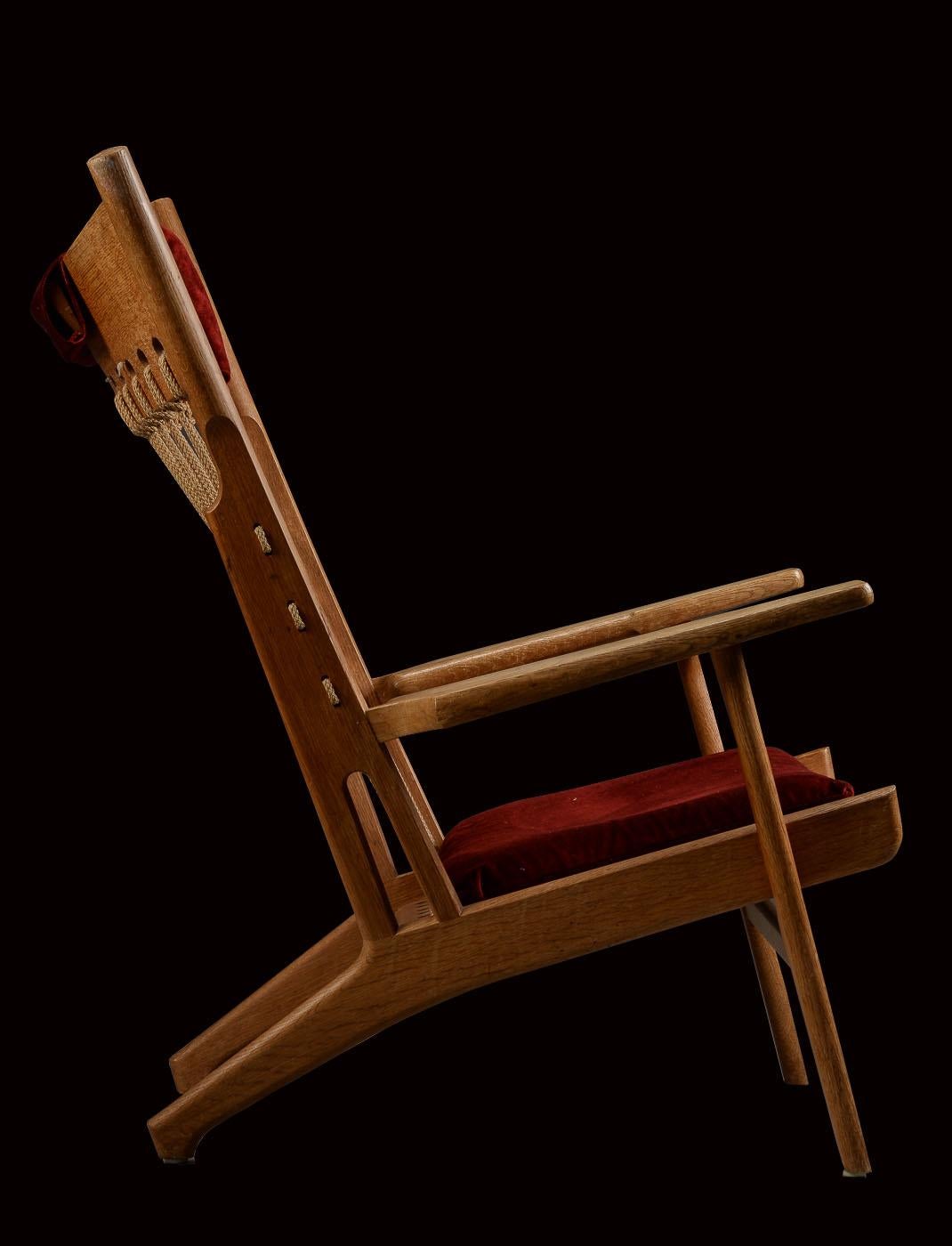 20th Century Very Rare Hans Wegner Oak Flag Halyard Chair JH719 for Johannes Hansen