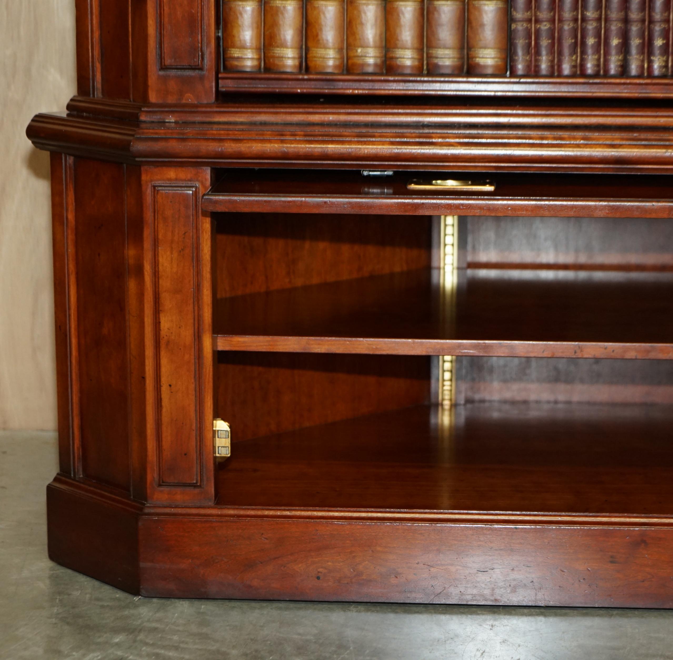 Very Rare Harrods London Kennedy Hardwood Bookcase Tv Media Cabinet Faux Books For Sale 9