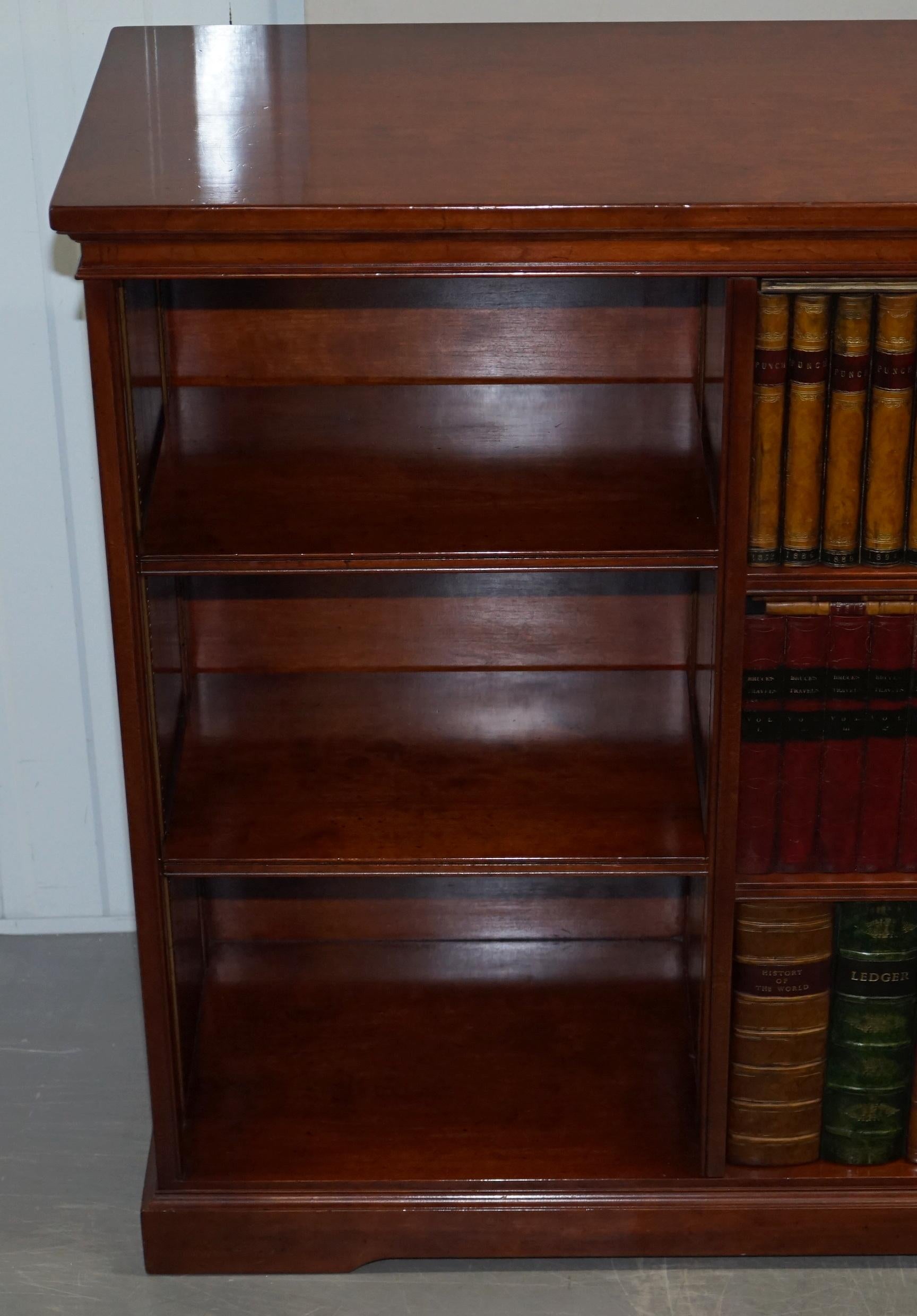 Very Rare Harrods London Kennedy Hardwood Sideboard TV Media Cabinet Faux Books For Sale 4