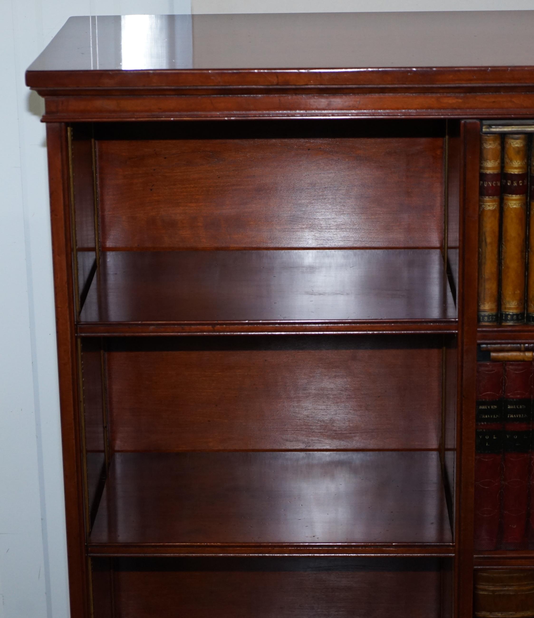 Very Rare Harrods London Kennedy Hardwood Sideboard TV Media Cabinet Faux Books For Sale 5