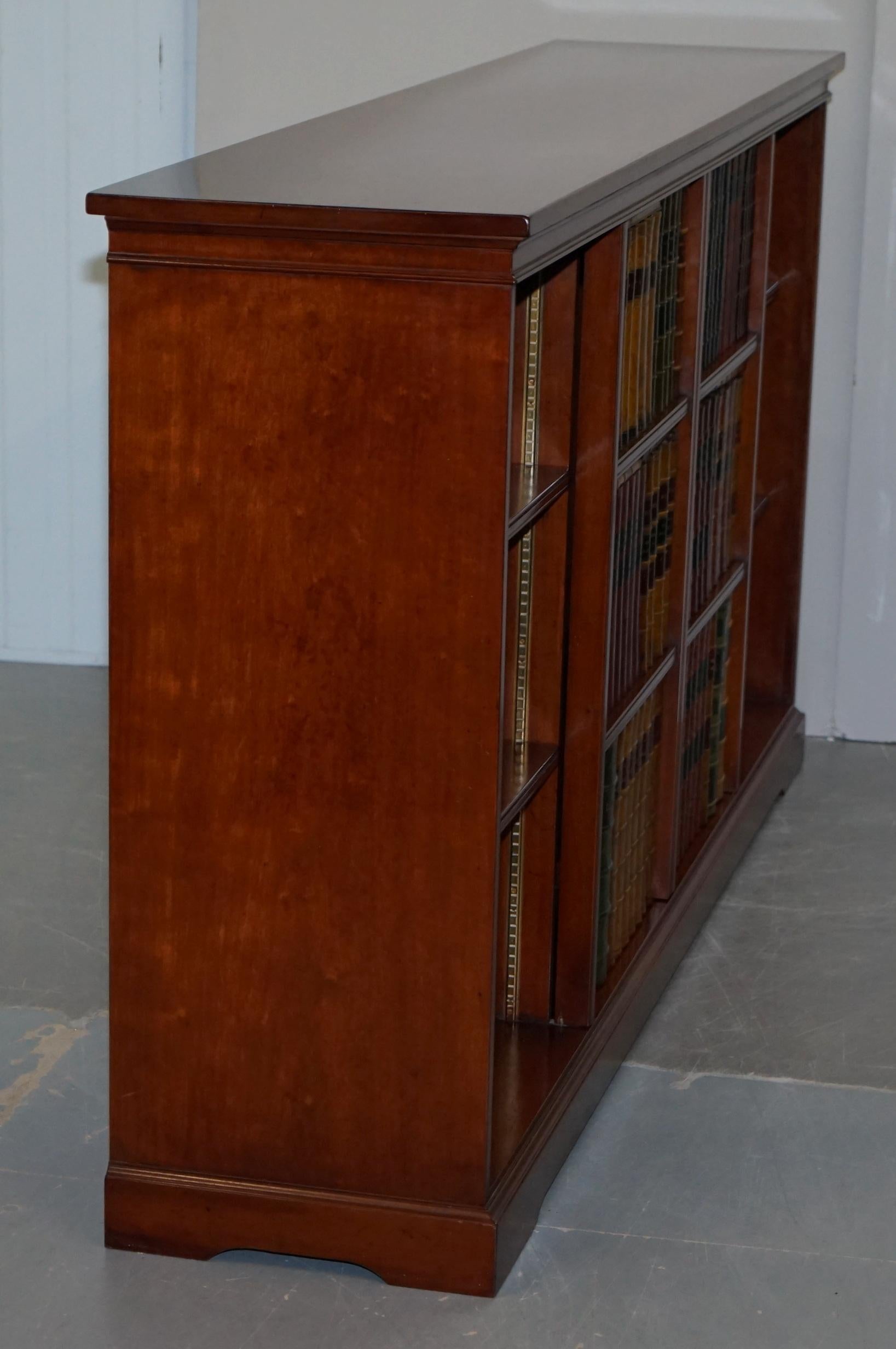 Very Rare Harrods London Kennedy Hardwood Sideboard TV Media Cabinet Faux Books For Sale 11