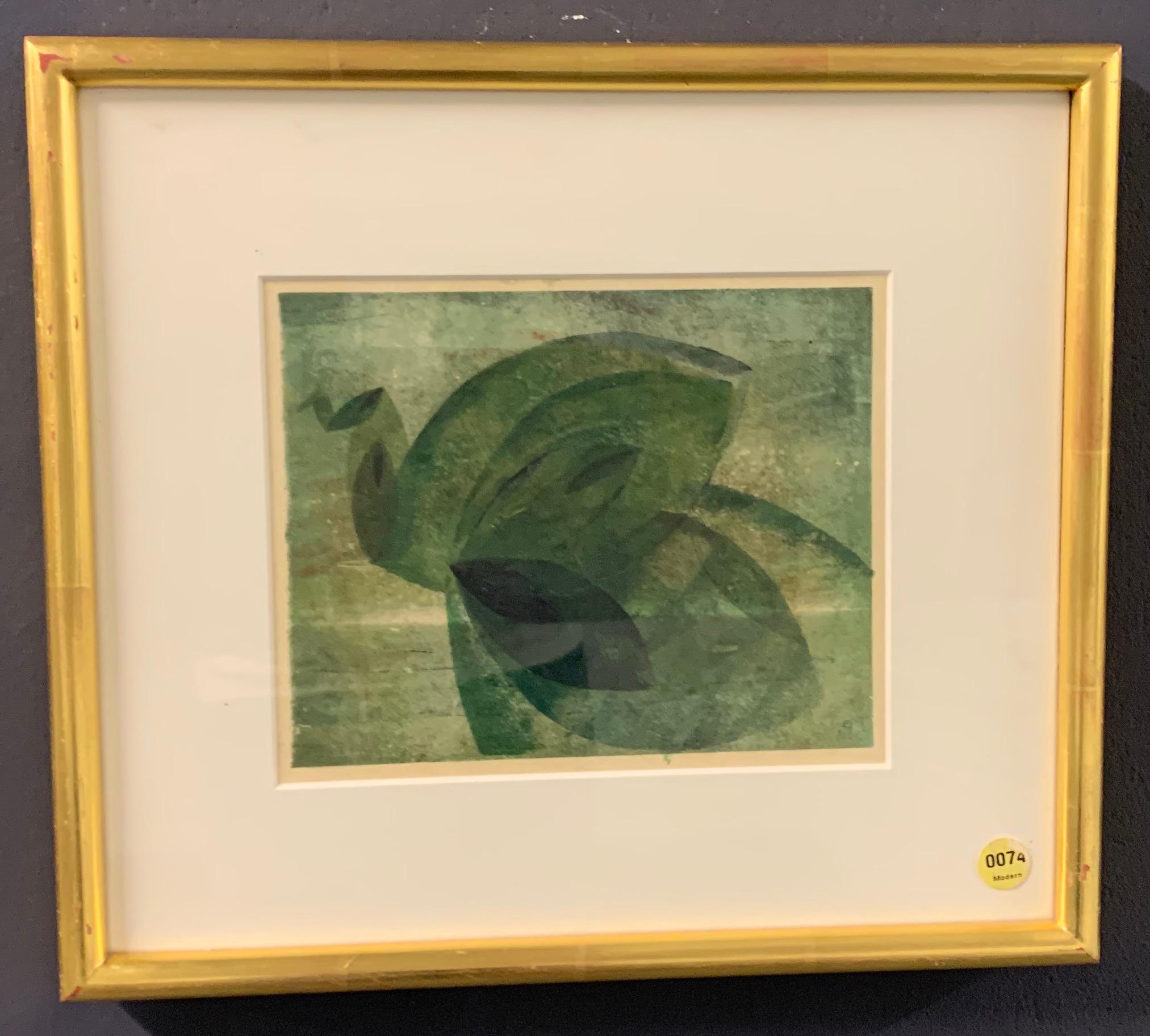 Paint Very Rare Harry Bertoia Monoprint on Rice Paper For Sale