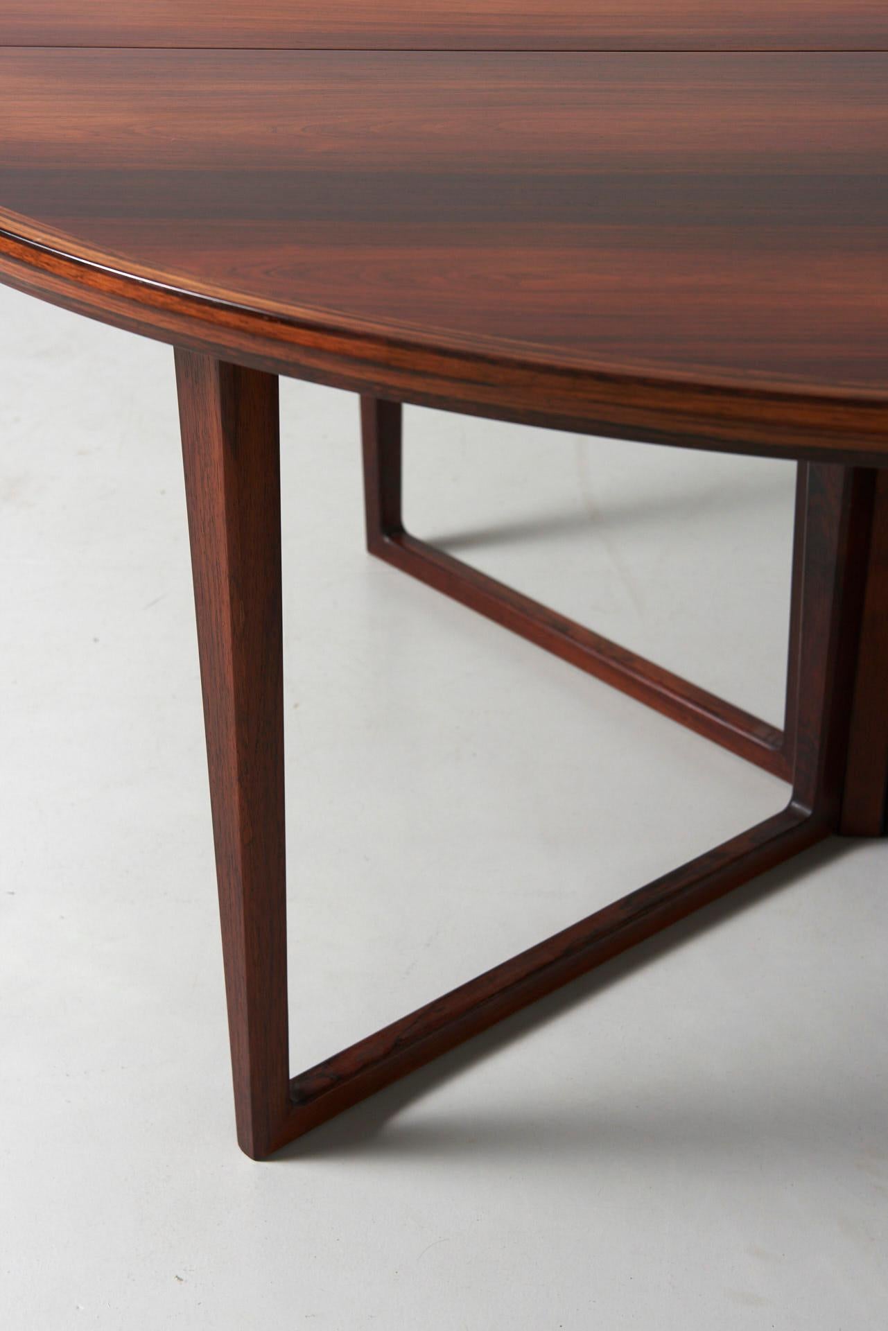 Danish Very Rare Helge Sibast Dining Table in Rosewood, 1960s