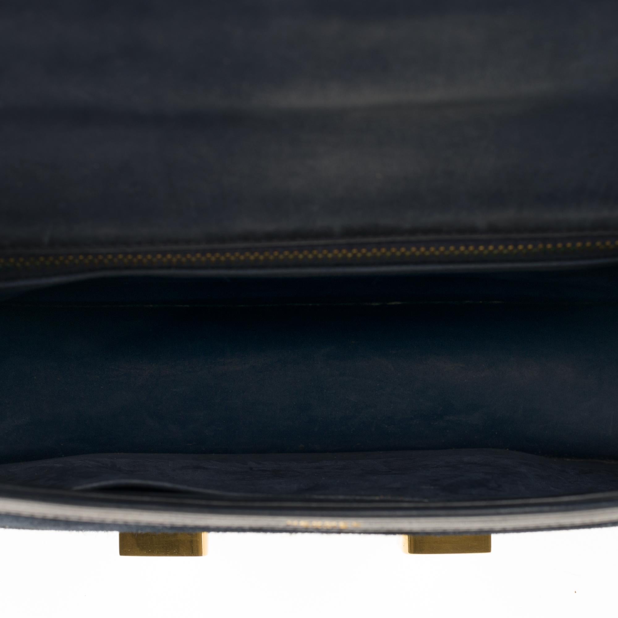 VERY RARE Hermes Constance  DOBLIS shoulder bag in Navy blue Gold hardware! 2