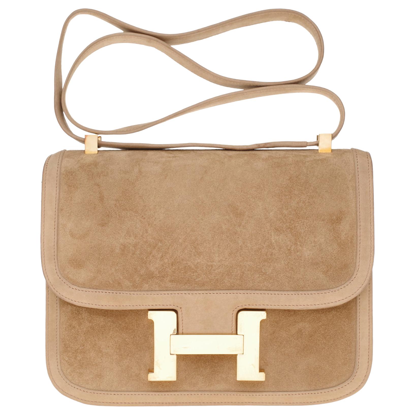 VERY RARE Hermes Constance  DOBLIS shoulder bag in sand color & Gold hardware!