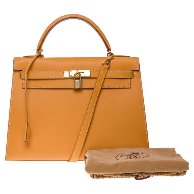 Hermès Kelly 35 sellier handbag strap in Courchevel bleu nuit leather