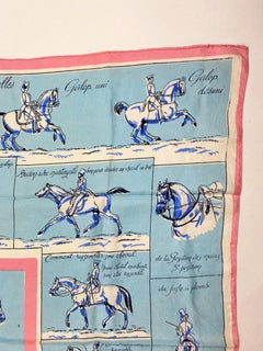 Rarissimo foulard di Hermès chiamato "Saumur" da Jacques Nam - Parigi Circa 1938