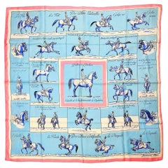 Pañuelo Hermès muy raro llamado "Saumur" por Jacques Nam - París Circa 1938