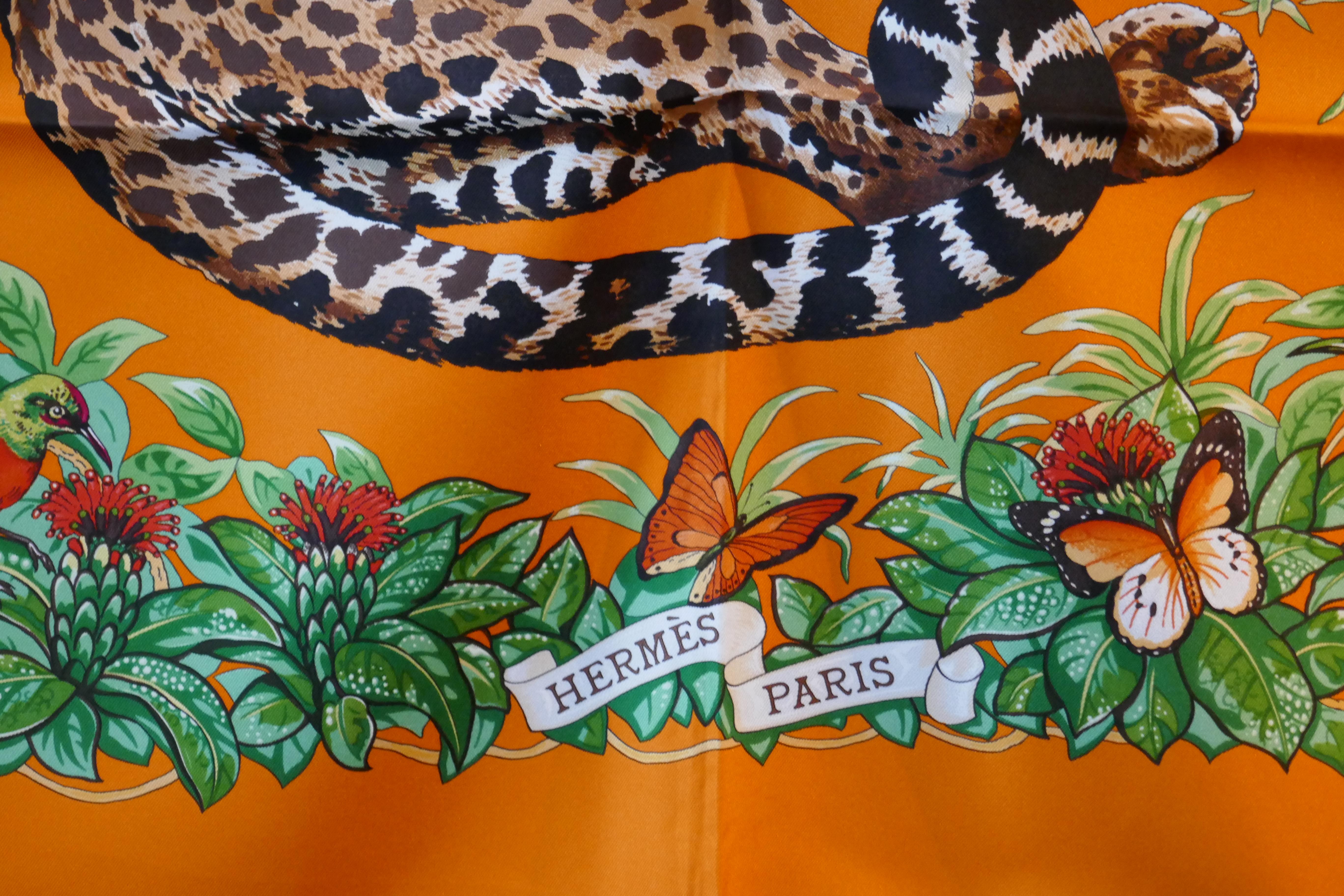 Very Rare Hermes Silk Scarf “Jungle Love” by Robert Dallet, 2000 10