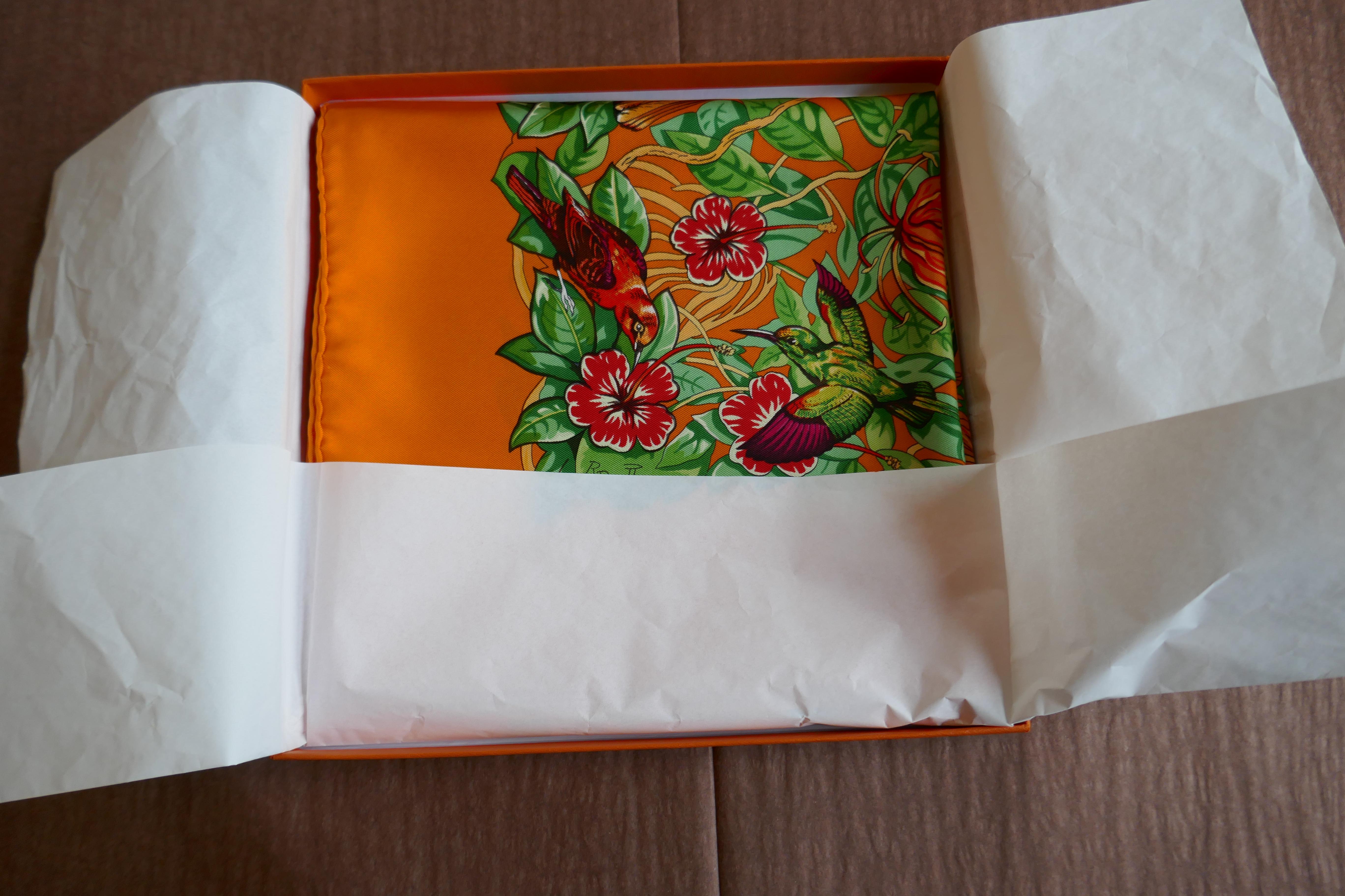 Very Rare Hermes Silk Scarf “Jungle Love” by Robert Dallet, 2000 In Good Condition In Chillerton, Isle of Wight