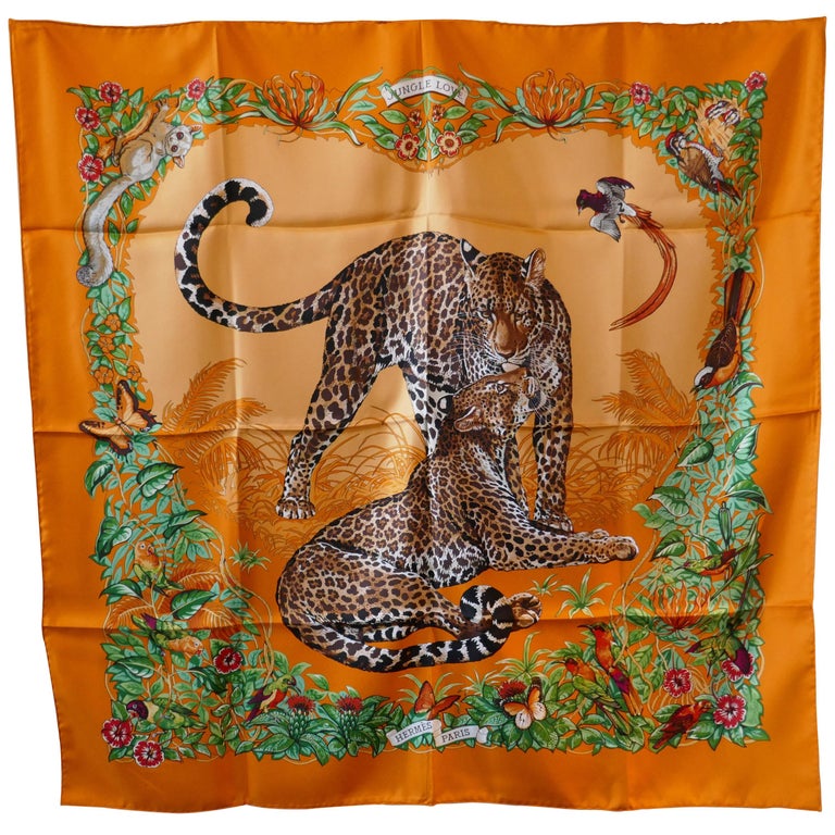 Very Rare Hermes Silk Scarf “Jungle Love” by Robert Dallet, 2000 at 1stDibs