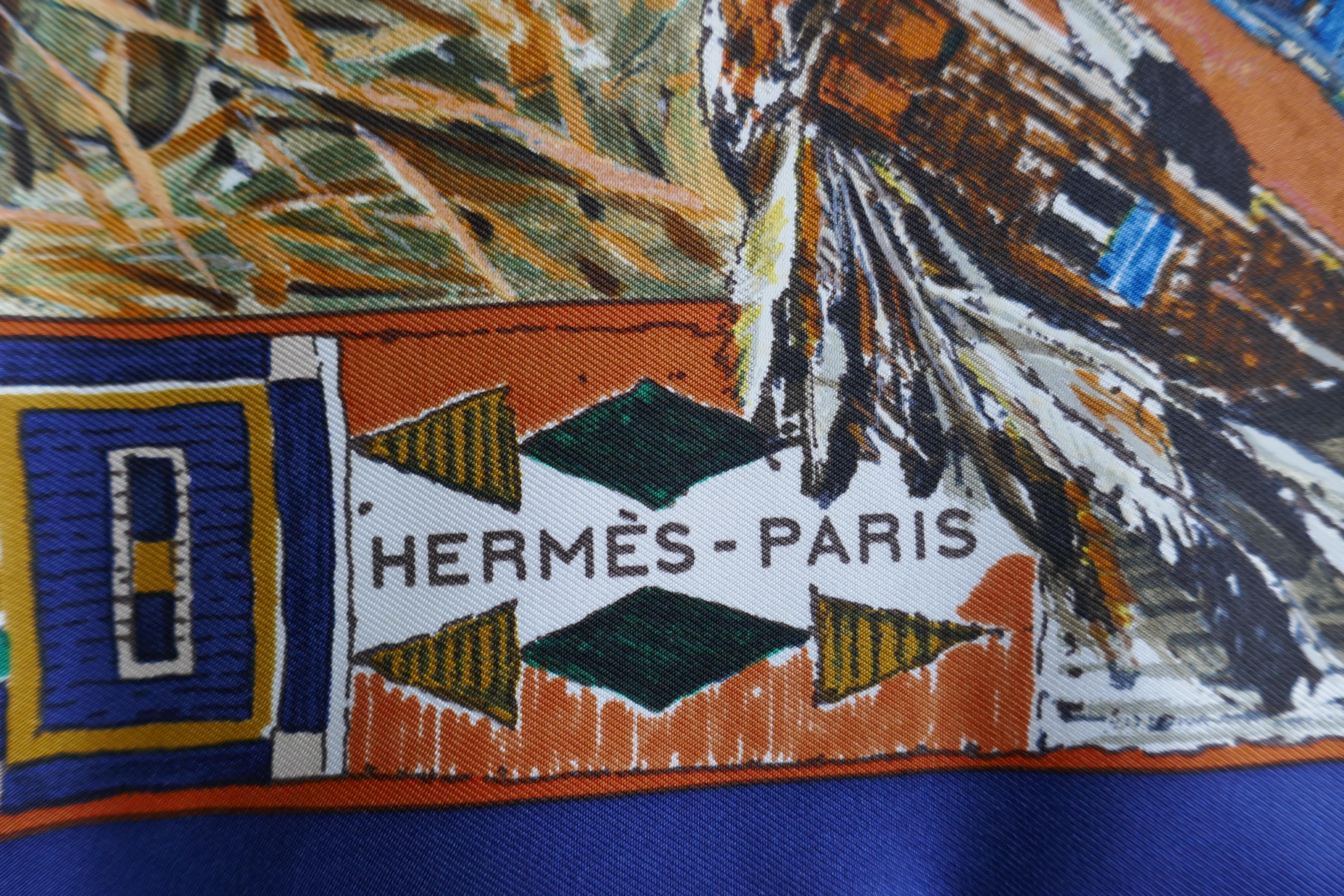 Very Rare Hermes Silk Scarf ”Plumes de l’Ouest” by Kermit Oliver, 1993 5