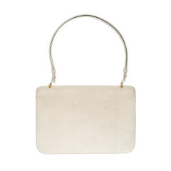 VERY RARE Hermes vintage shoulder bag in white Beluga leather and gold hardware!