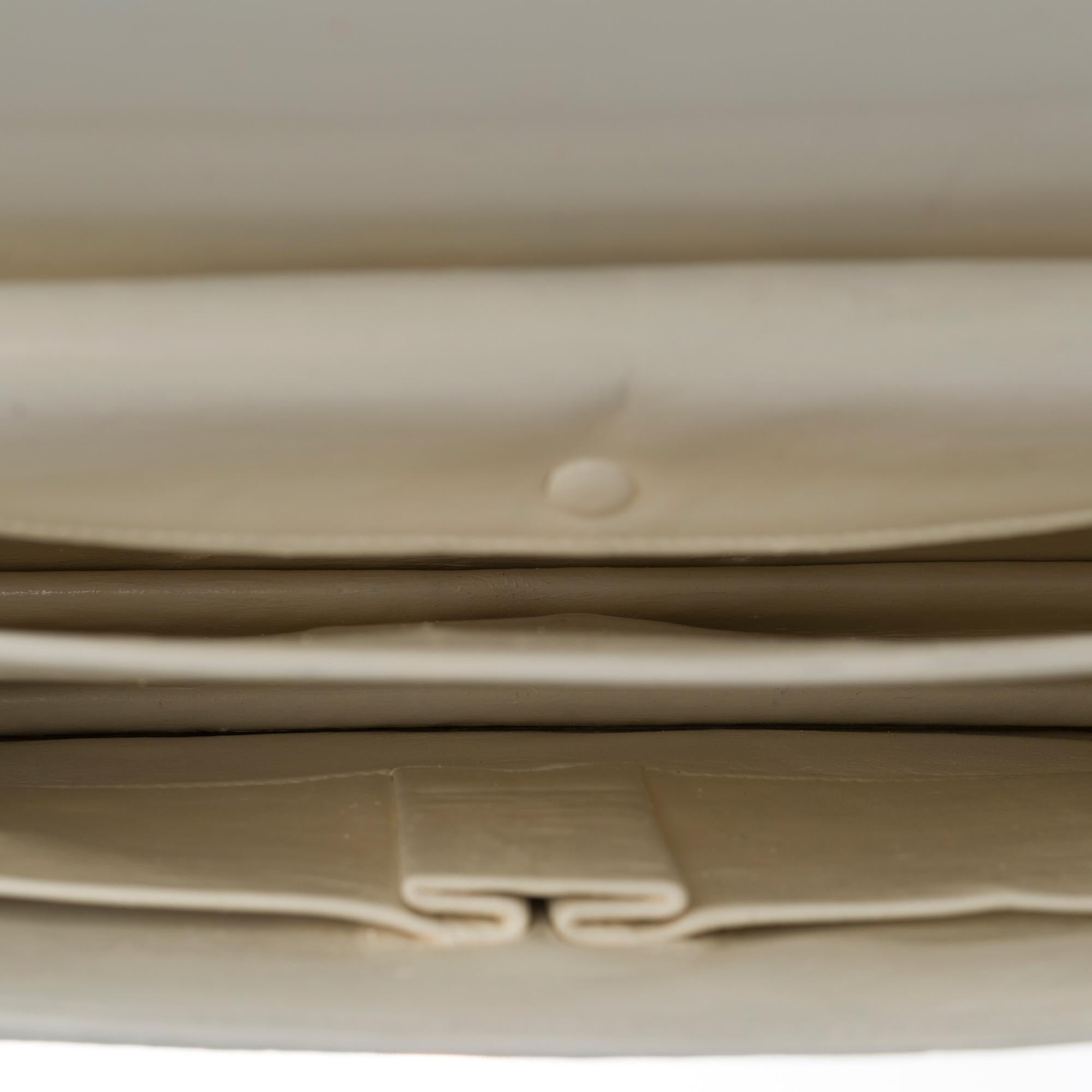 Beige VERY RARE Hermes vintage shoulder bag in white Beluga leather and gold hardware!