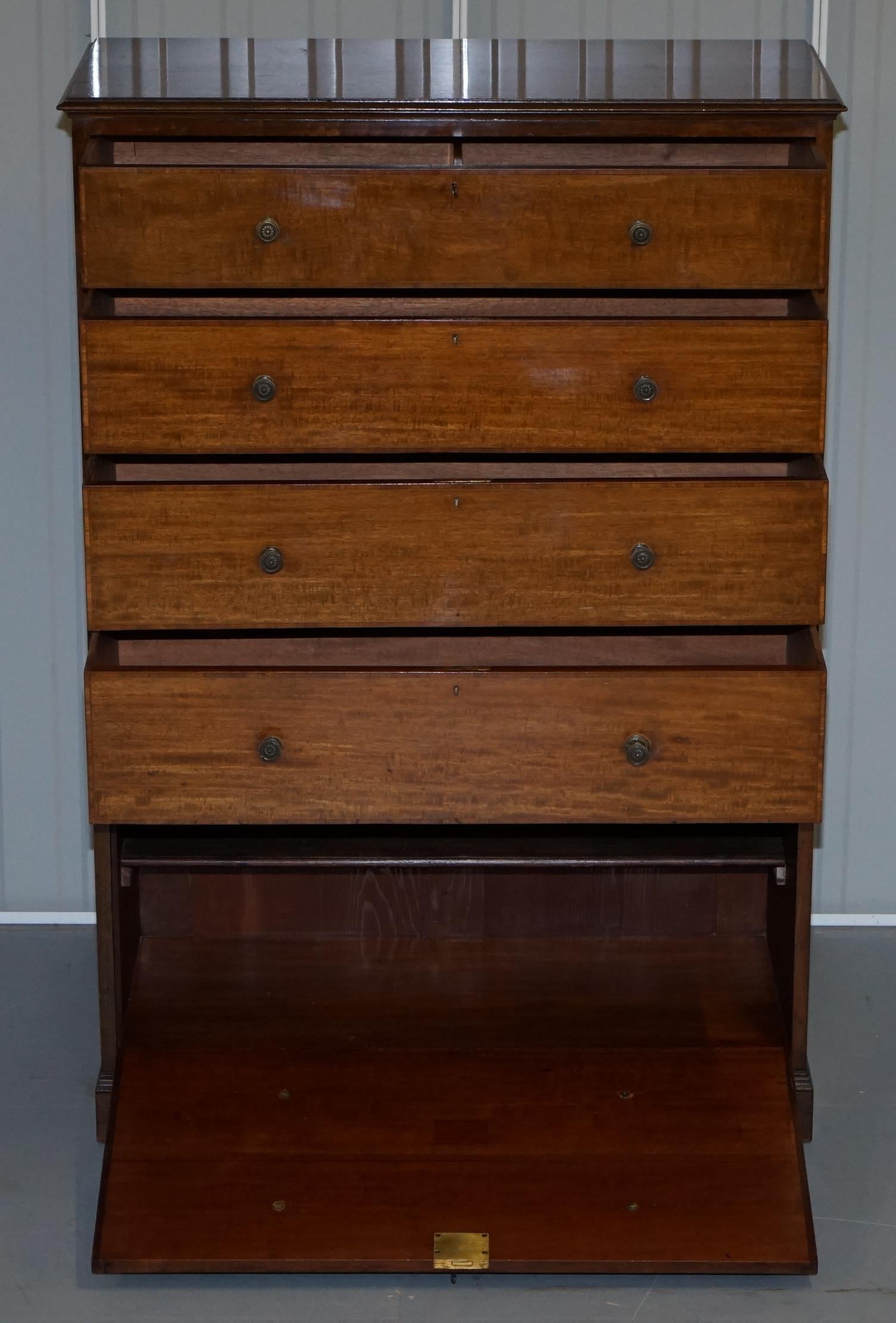 Very Rare Howard & Son's Victorian Chest of Drawers Hidden Silver Wear Cupboard For Sale 8