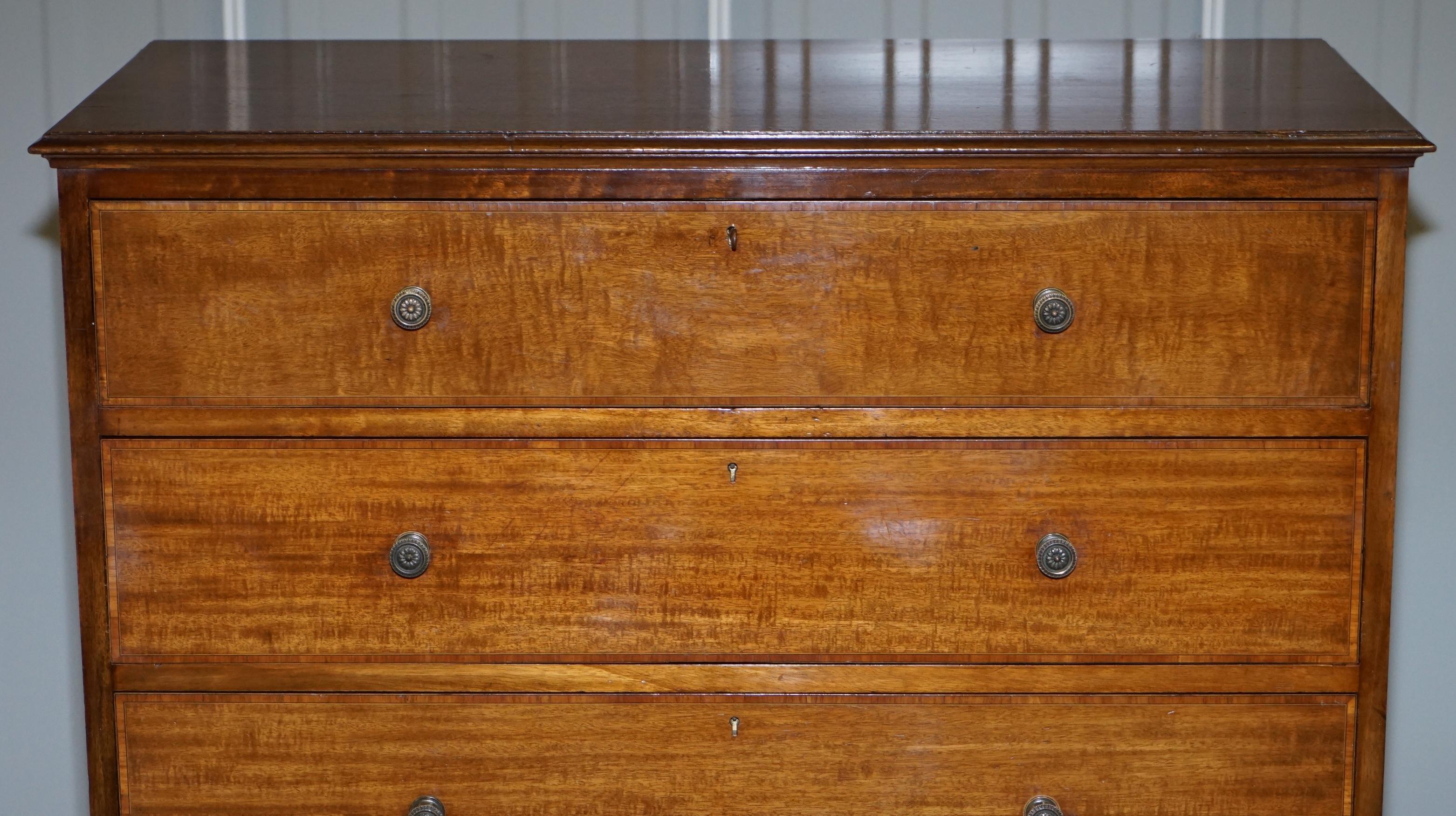 English Very Rare Howard & Son's Victorian Chest of Drawers Hidden Silver Wear Cupboard For Sale