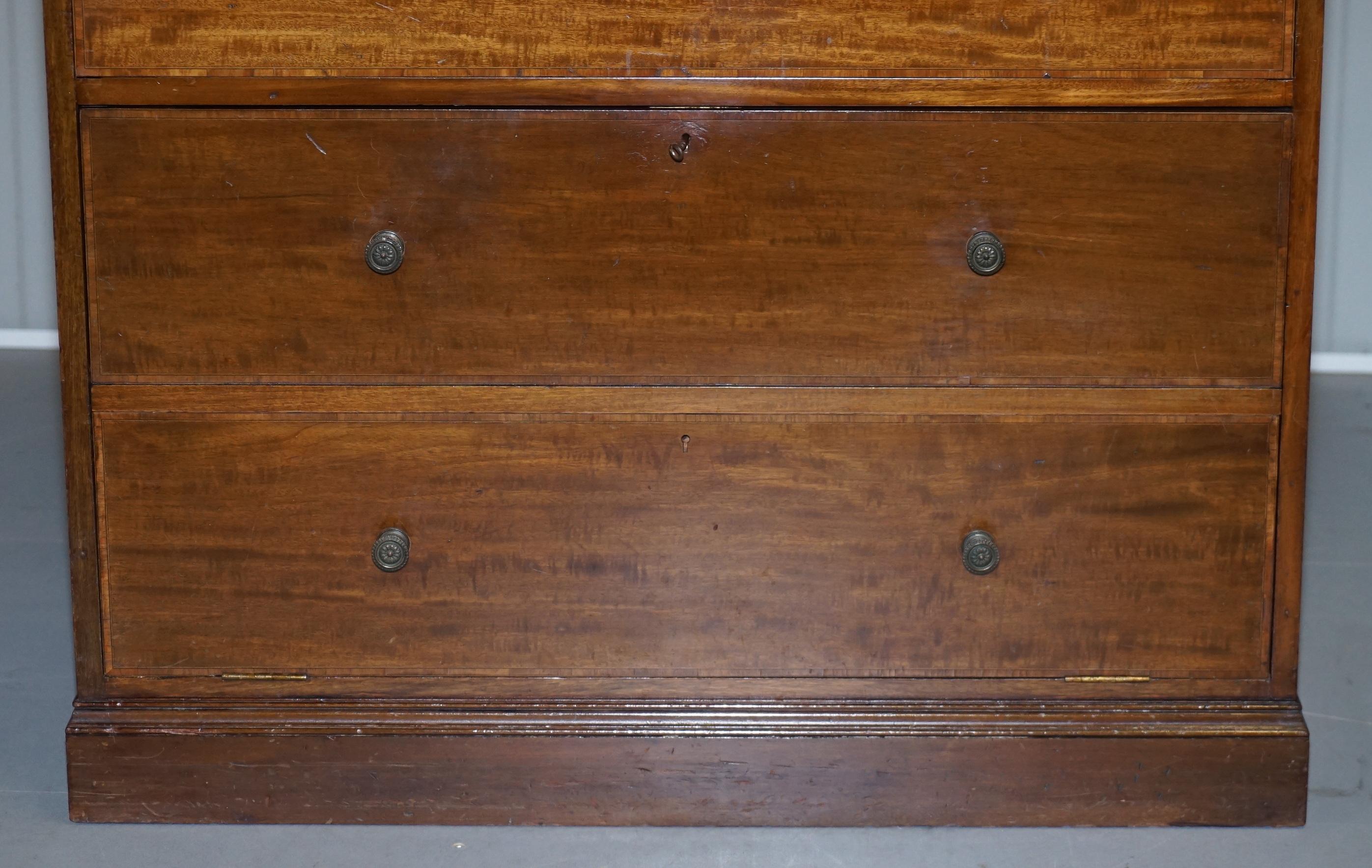 19th Century Very Rare Howard & Son's Victorian Chest of Drawers Hidden Silver Wear Cupboard For Sale