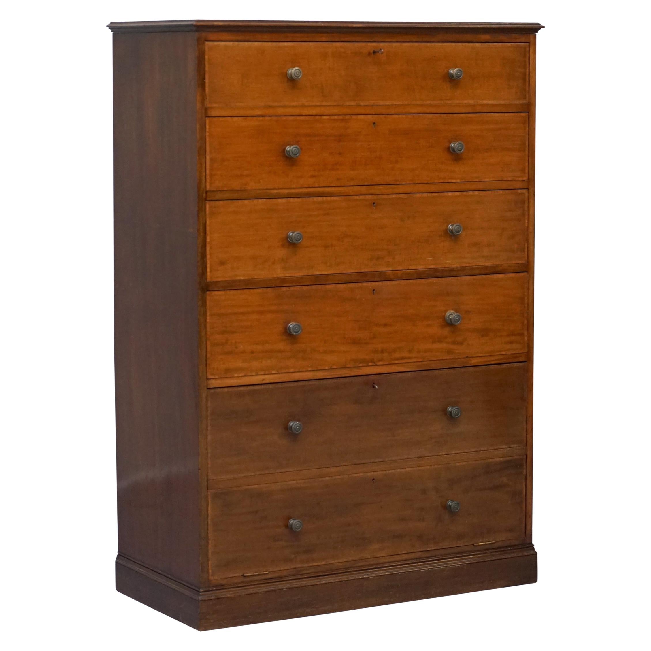 Very Rare Howard & Son's Victorian Chest of Drawers Hidden Silver Wear Cupboard For Sale